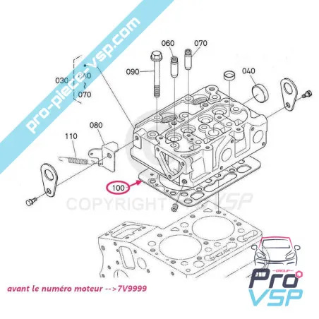 Garnitura capului de origine a cilindrului pentru motor Kubota Z602