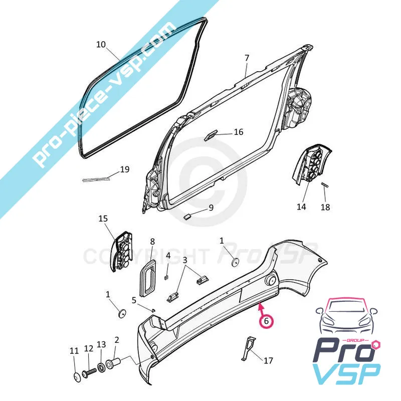 Pare choc arrière adaptable en plastique ABS pour dué first