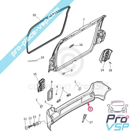Pare choc arrière adaptable en plastique ABS pour dué first
