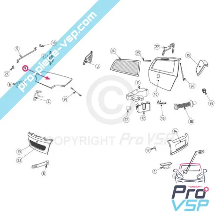 Coprire ABS plastico adattabile per Jdm Abaca