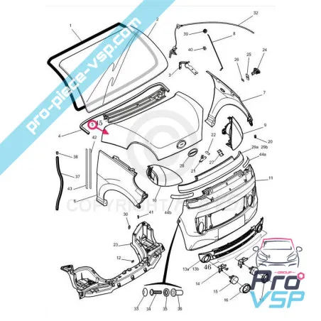 Coprire ABS plastico adattabile per Microcar Mgo 2 F8C Ligier Jsrc