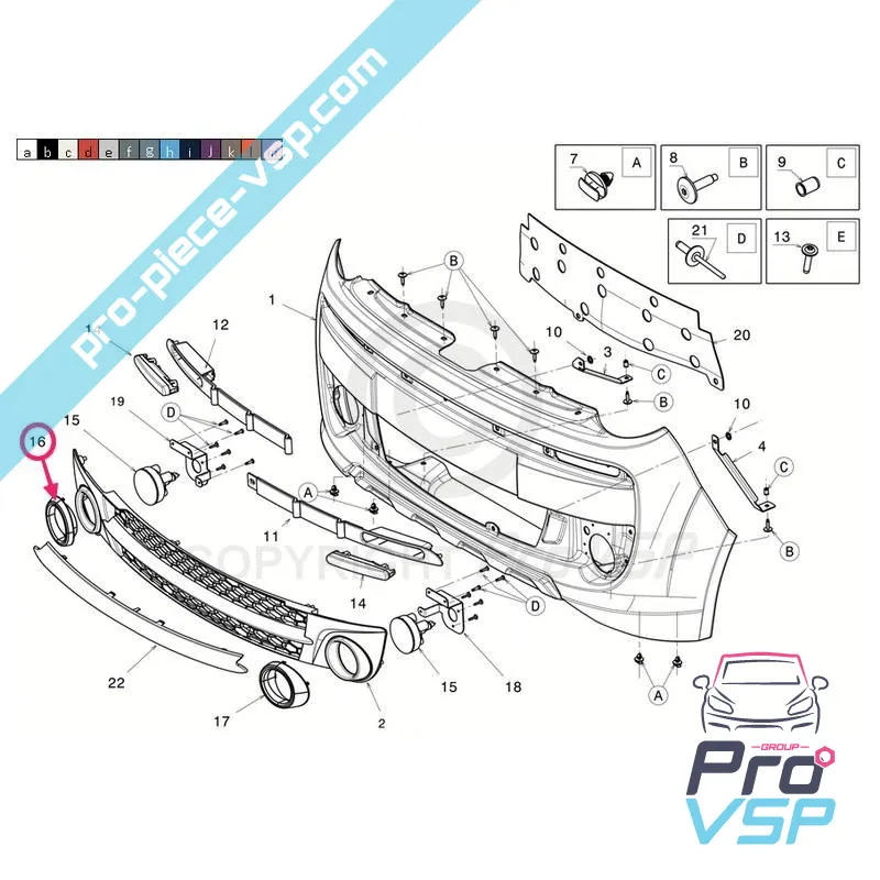 Entourage cromato di nebbia dritta Microcar Dué