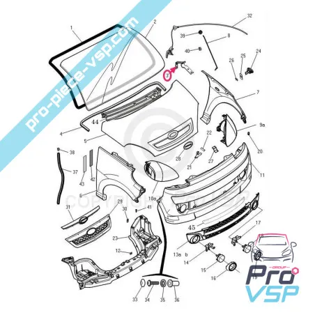 Charnière de capot pour Microcar