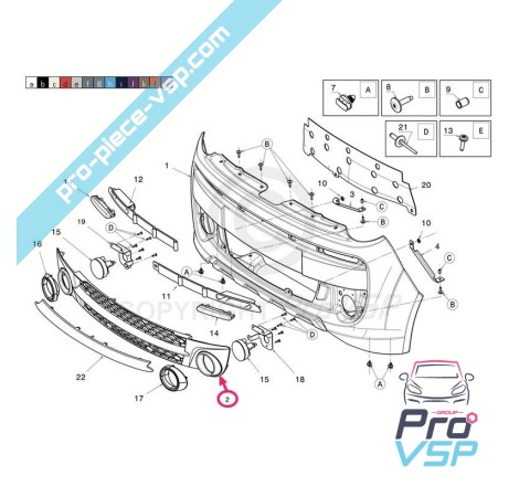 Grille pare choc avant pour Microcar Dué