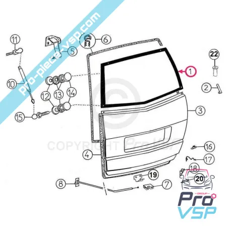 Defrost tinted rear window for Aixam Crossline Phase 1 and 2