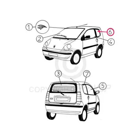 Lasi Castode jätti väritöntä aixam 300 400 400.4 400evo