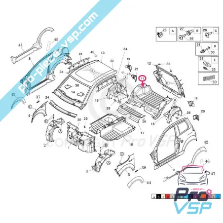 Piso trasero para Microcar Mgo