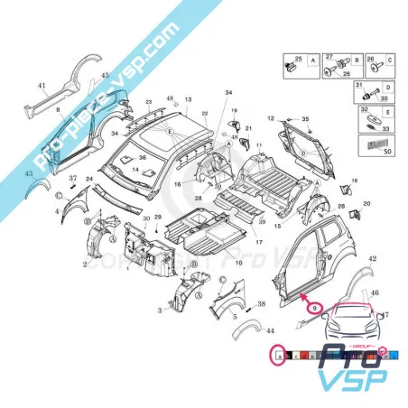 Origem esquerda de origem para Microcar Mgo 3 , 4, 6