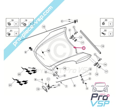 Capa de origem branca para ligier js50 e js50l Fase 1