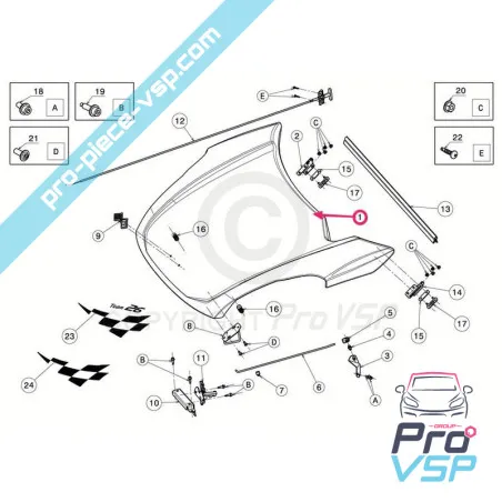 Capa de origem branca para ligier js50 e js50l Fase 1