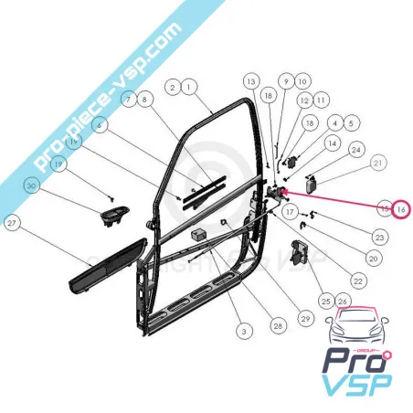 Right outdoor door handle