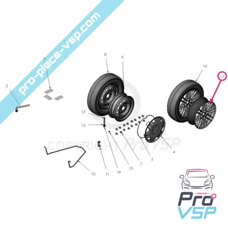 Jante alu 14 pouces occasion pour Ligier