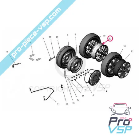 14-inch aluminum rim for Ligier BE Two Be Up xtoo 1 2 max