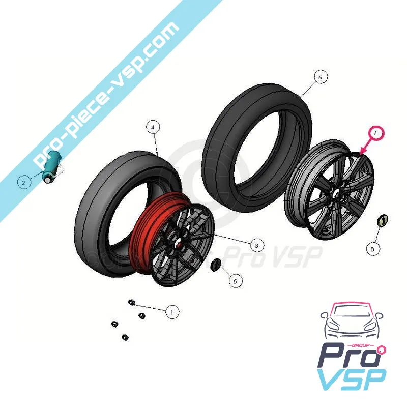 Diamante de borde de aluminio negro de 15 pulgadas para Ligier ixo