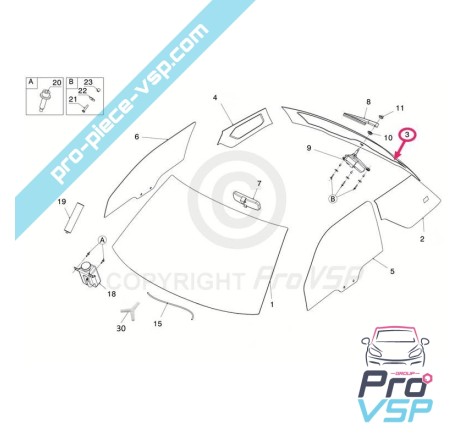 Janela traseira para Ligier JS50 JS50L
