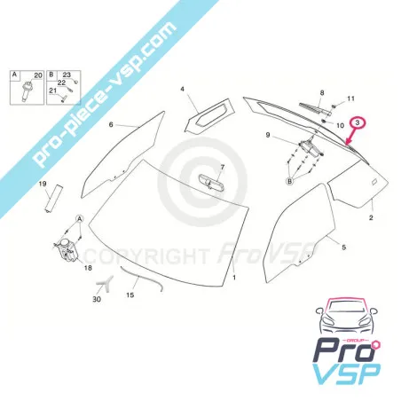 Fereastra din spate pentru Ligier JS50 JS50L