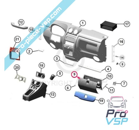 Glove box outside panel