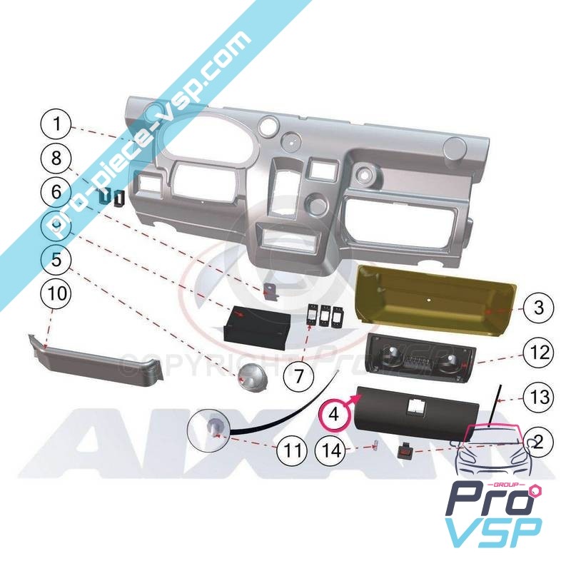 Glove box outside panel