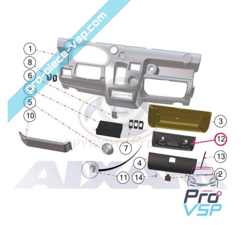 Glove box inside panel