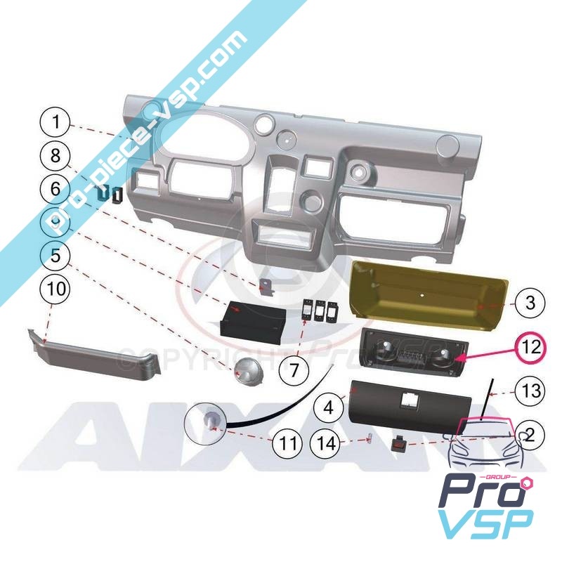 Glove box inside panel