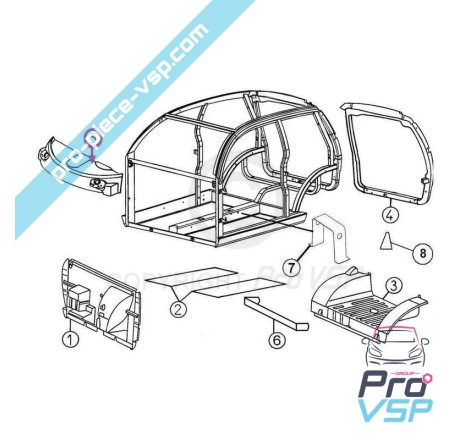 Baie de pare brise pour aixam A721 A741 A751 Crossline Scouty phase 1