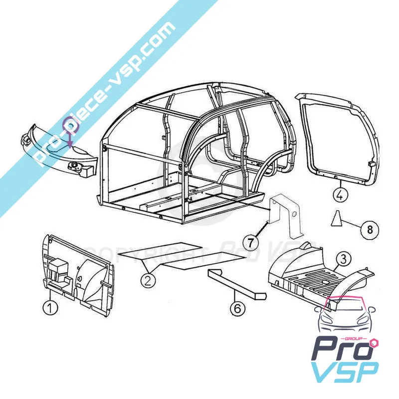 Baie de pare brise pour aixam A721 A741 A751 Crossline Scouty phase 1