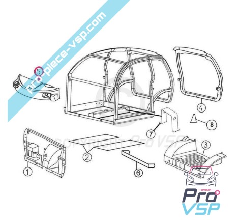 Baie de pare brise pour aixam city roadline crossline scouty