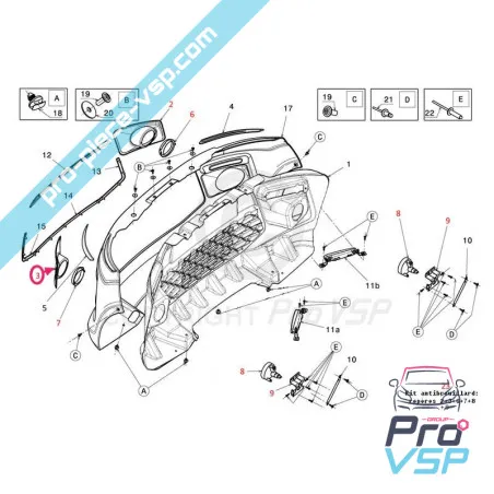 Entourage do nevoeiro esquerdo para ligier js50 js50l Fase 1
