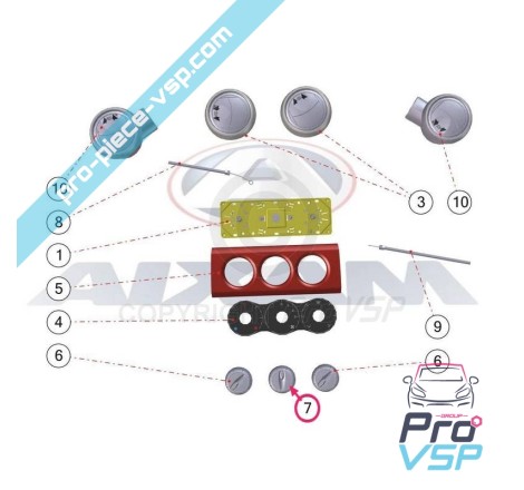Central ventilation button origin for Aixam
