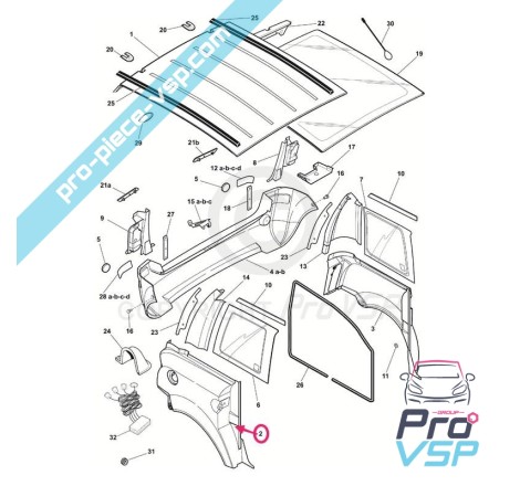 Right rear wing
