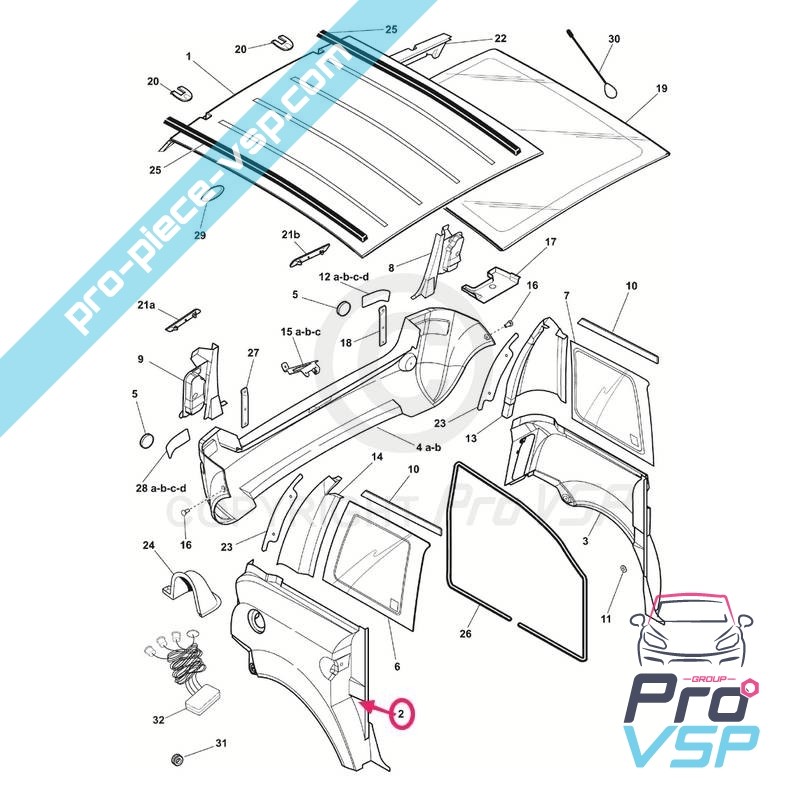 Right rear wing
