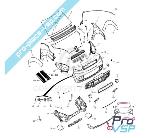 Spoiler dianteiro para microcar m8