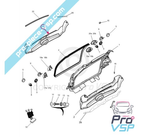 Spoiler de pare choc arrière pour Microcar M8