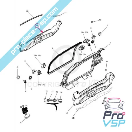 Spoiler del paraurti posteriore per Microcar M8