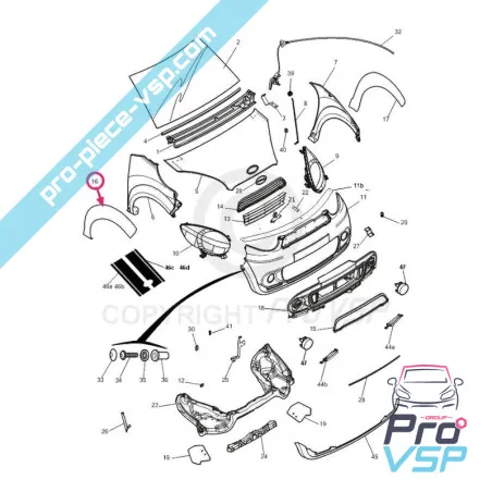 Front wing enlargement for Microcar m8