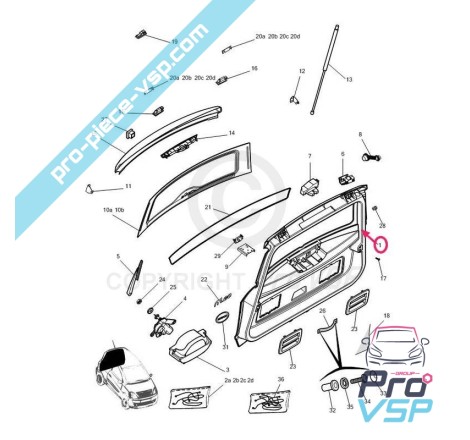 Tailgate para pintar para microcar mgo 1 e 2