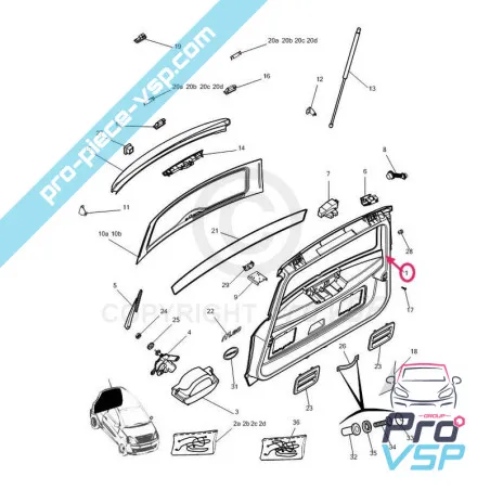 Tailgate to paint for Microcar mgo 1 and 2