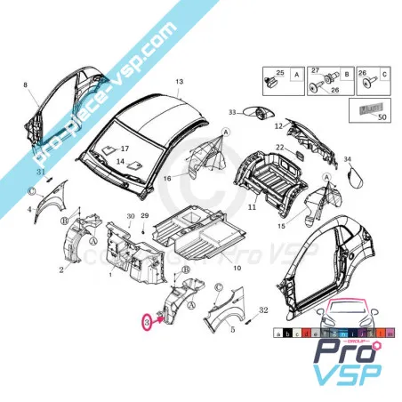 Edessä vasen pyörän kulku Microcar Dué