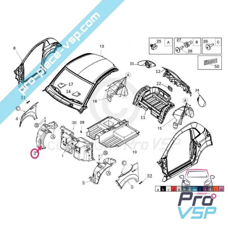Front-Rad-Passage-Ursprung rechts Microcar Dué