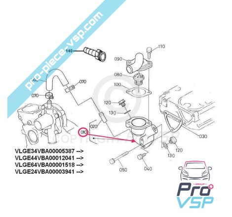 Flange do termostato para aixam