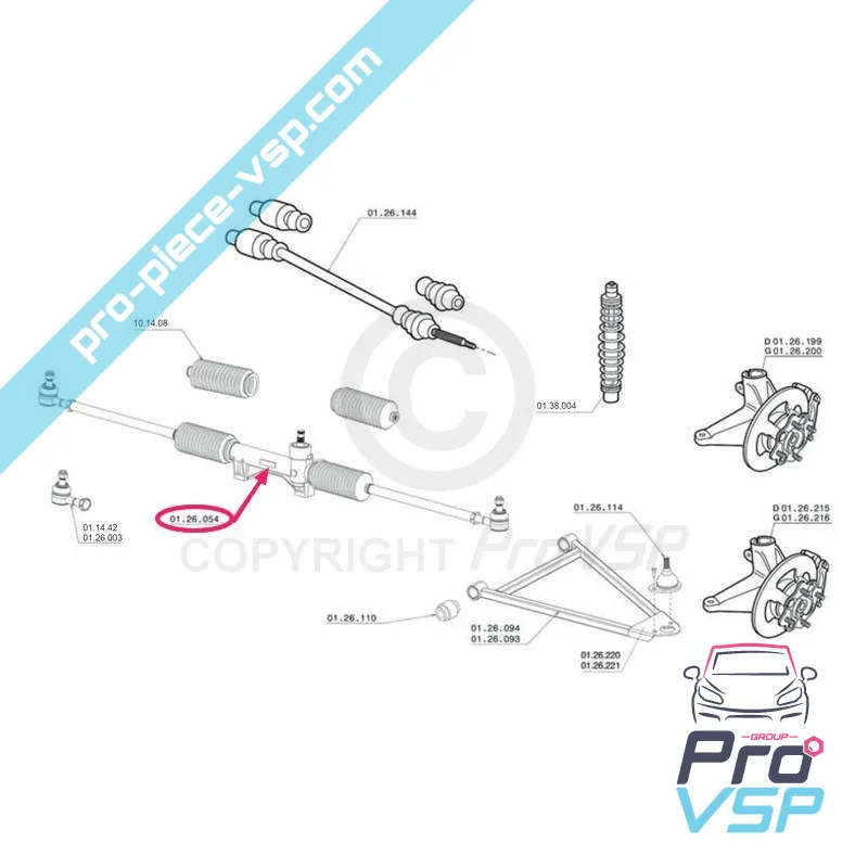 Original steering rack for Chatenet