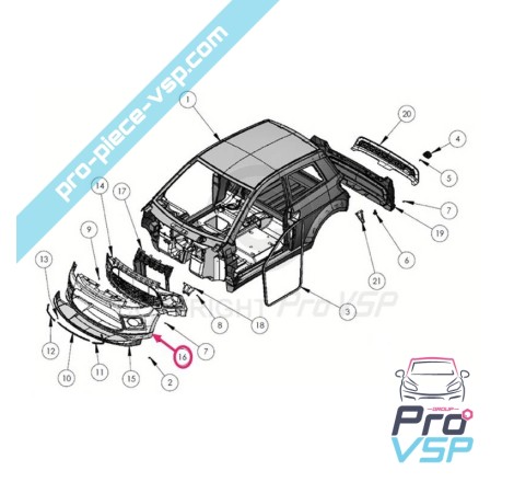 Pare choc avant origine pour Ligier Ixo V2