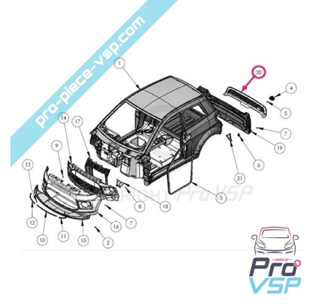 Tapume de pára-choques traseiro para ligier ixo Fase 2