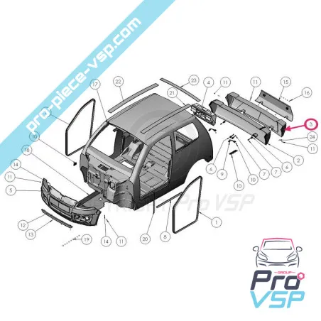 Rear bumper adaptable plastic ABS for Ligier Xtoo RS