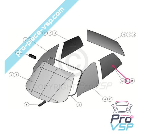 Custódulo de vidro deixado matizado para ligier xtoo 1 2 s devido js42