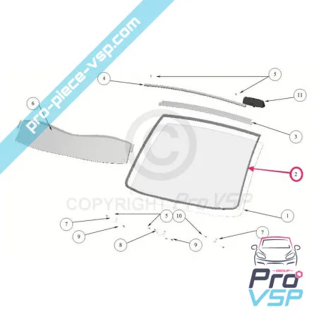 Sigillo del parabrezza per Ligier ad essere in alto