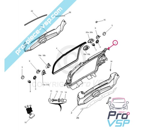 Baie de hayon pour microcar m8