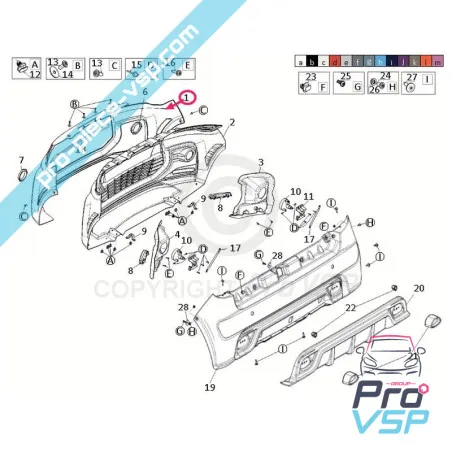 Bumper delantero Origen para Ligier js50 elegancia