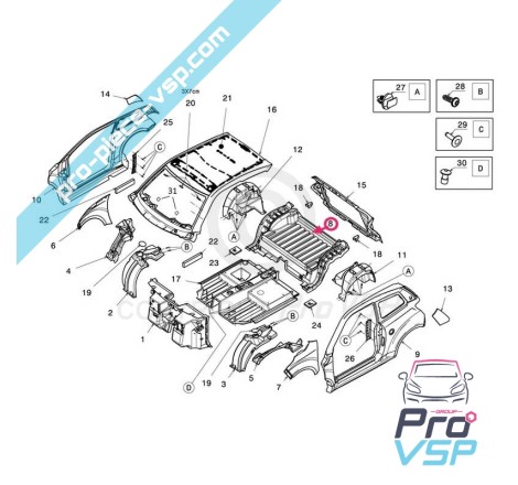 Piso traseiro para ligier js50l