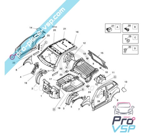 Latéral droit blanc pour ligier js50l